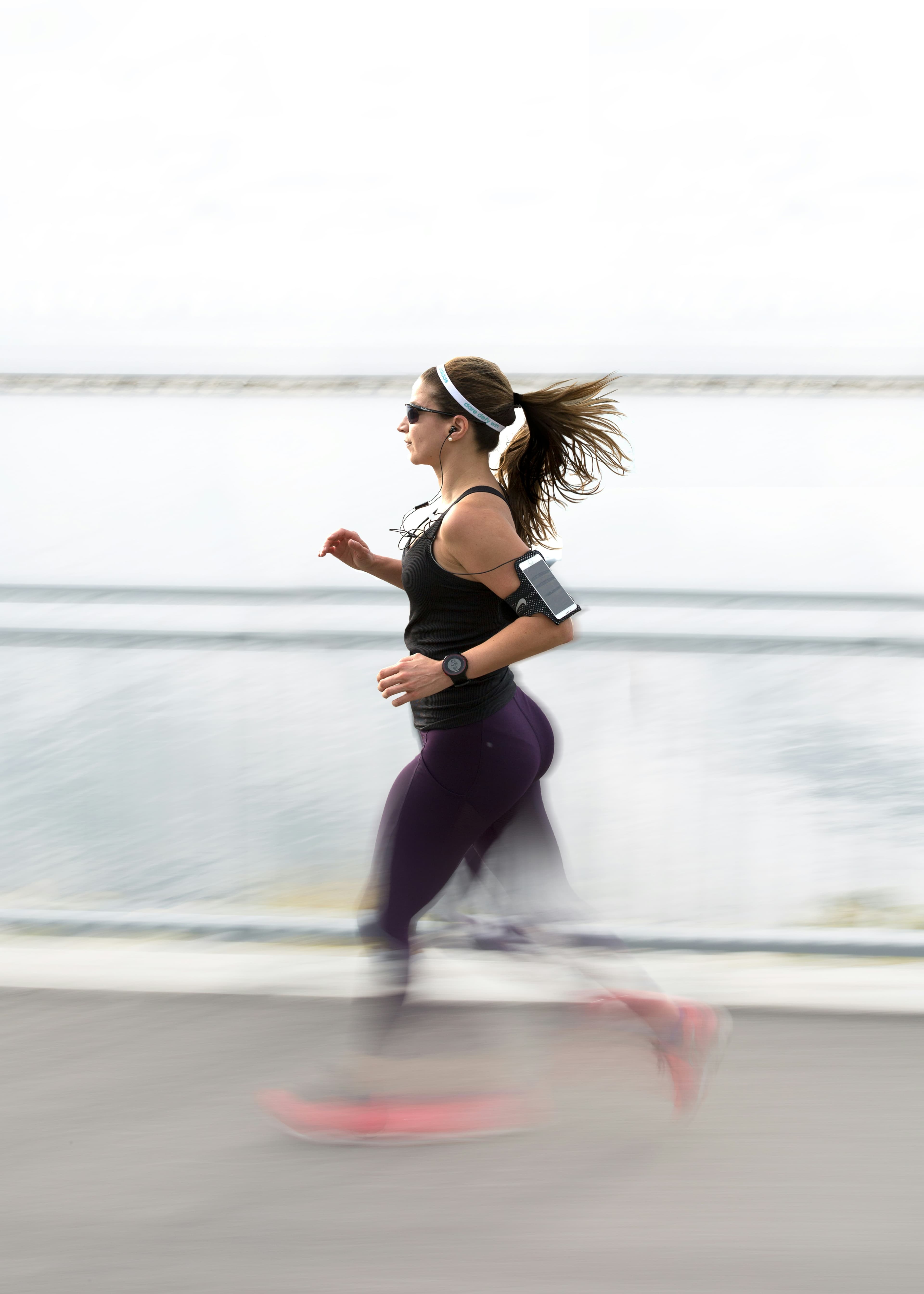 Motion blur of a woman running